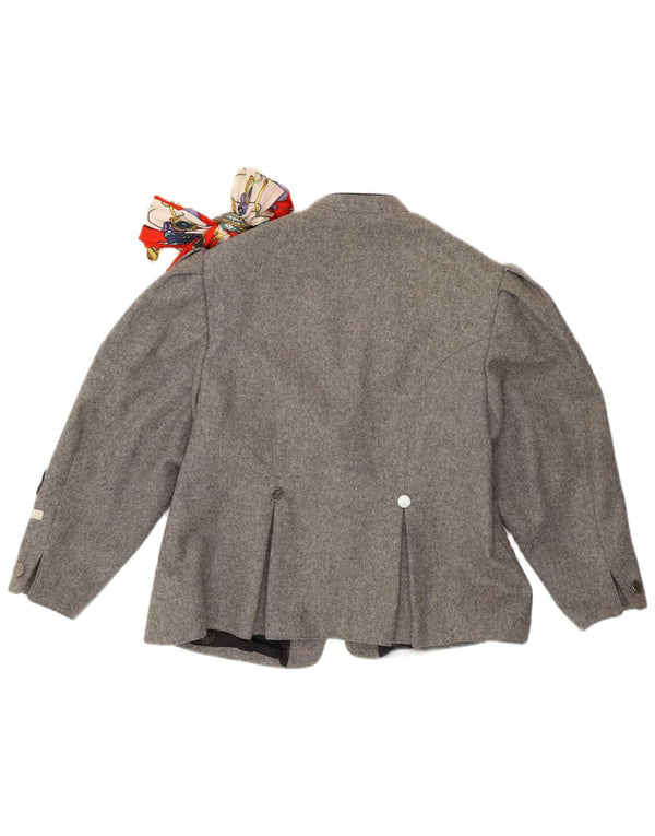 Vintage γυναικείο σακάκι σακάκι 3/4 μανίκι Trachten UK 14 Medium Grey