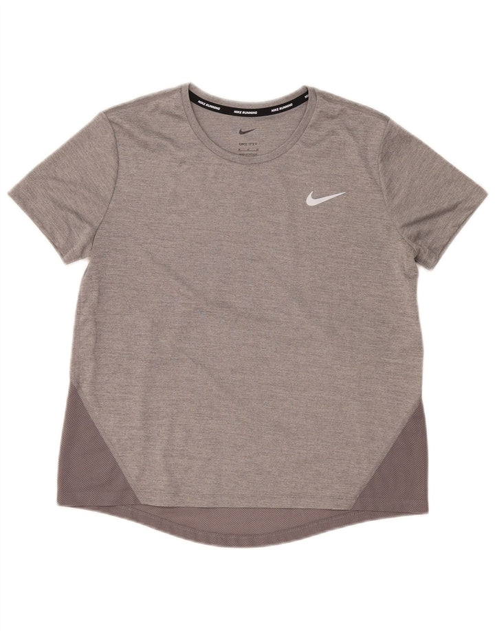 Γυναικείο μπλουζάκι Nike Dri Fit Top 14 μεσαίου γκρι πολυεστέρας