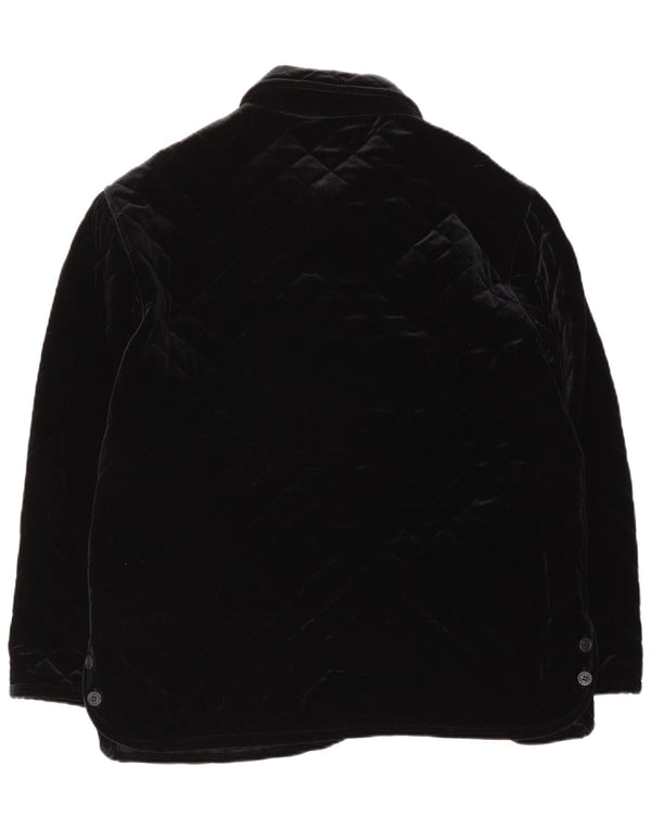 Vintage Γυναικείο Βελούδινο Καπιτονέ Μπουφάν IT 48 XL Μαύρο Πολυαμίδιο