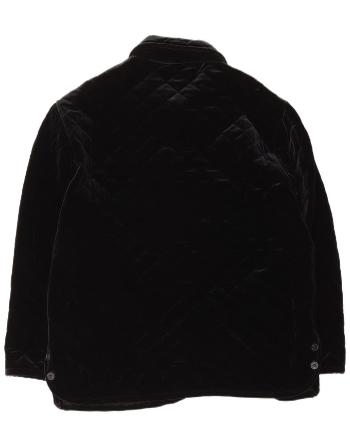 Vintage Γυναικείο Βελούδινο Καπιτονέ Μπουφάν IT 48 XL Μαύρο Πολυαμίδιο