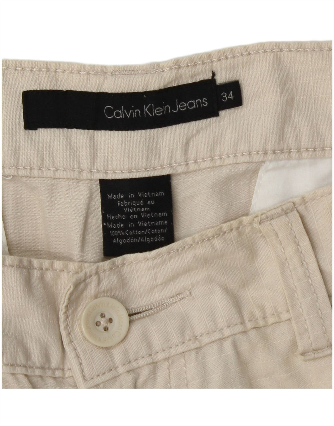 Ανδρικό σορτς Cargo Calvin Klein W34 Μεγάλο μπεζ βαμβακερό