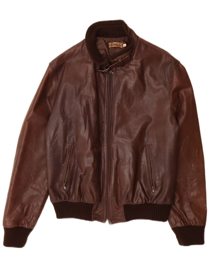 Bayside Ανδρικό Δερμάτινο Μπουφάν UK 40 Large Brown Δερμάτινο