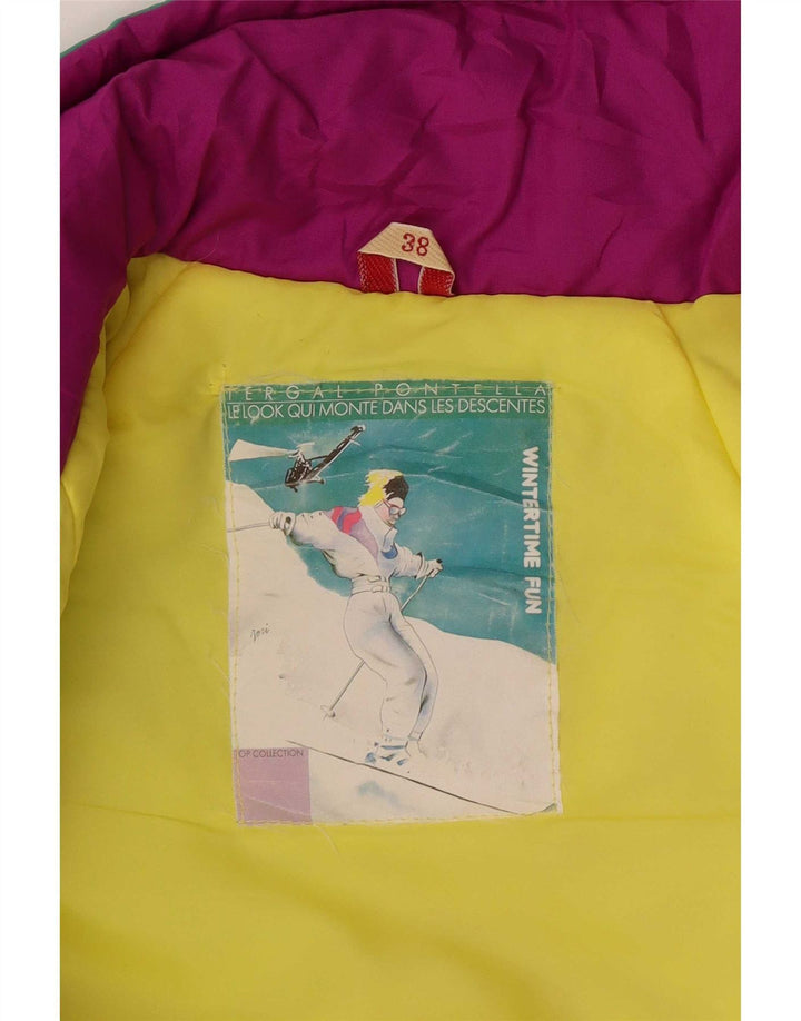 Vintage γυναικεία ολόσωμη φόρμα σκι EU 38 Medium W28 L30 Πολύχρωμο Colourblock