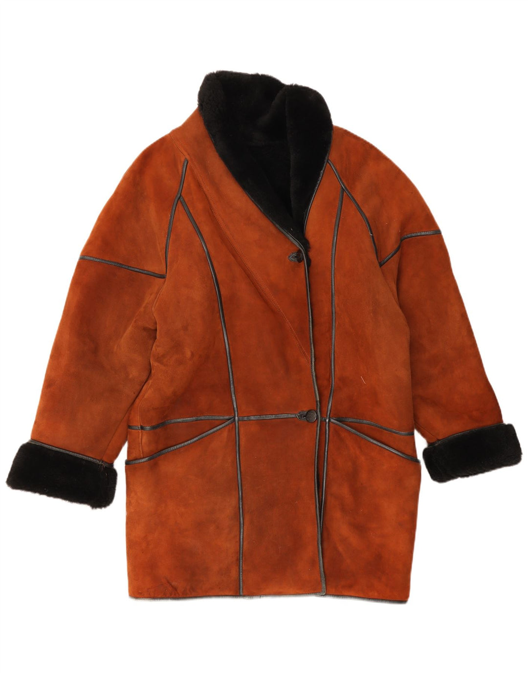 Vintage Γυναικείο Παλτό Shearling Oversized EU 38 Μεσαίο Καφέ