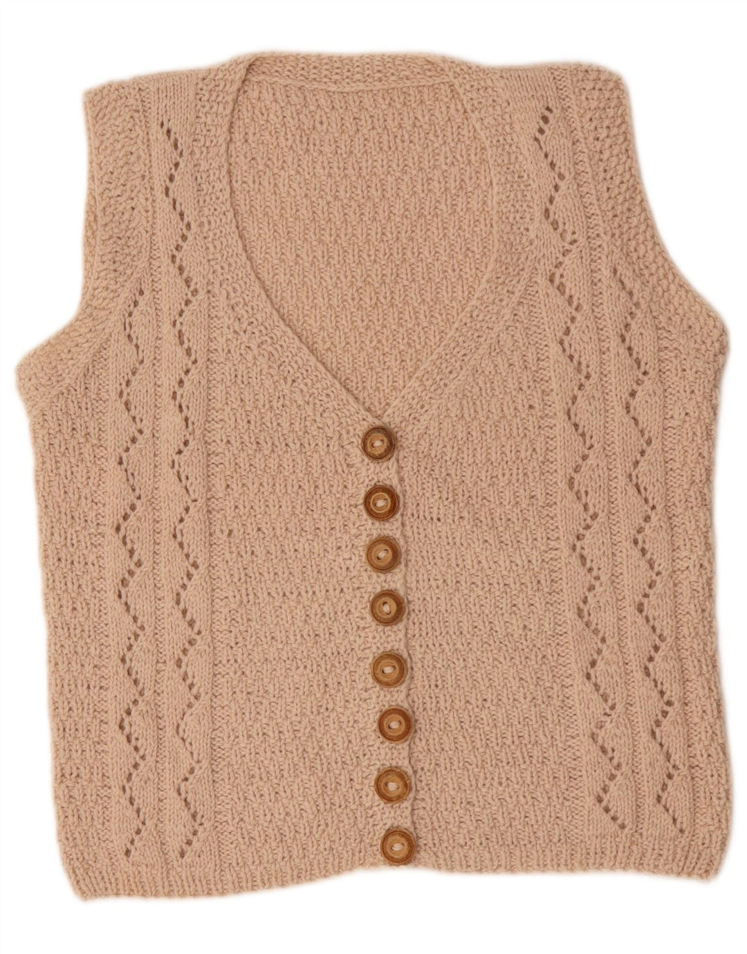 Γυναικείο Αμάνικο Ζακέτα VINTAGE UK 14 Medium Beige