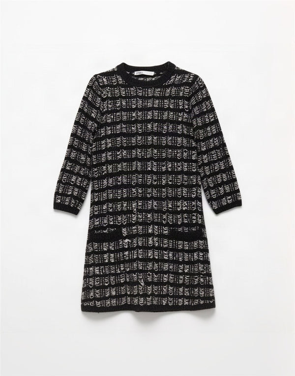 Zara Γυναικείο φόρεμα 3/4 με μανίκια UK 10 Small Black Check