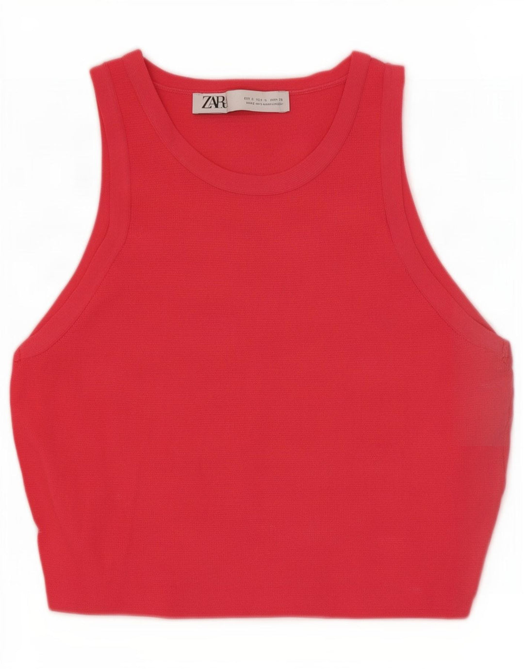 Zara Γυναικείο Crop Vest Top UK 8 Small Pink Viscose