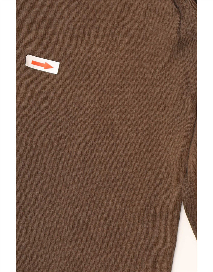 Ανδρικό πουλόβερ Zara Crew Neck Jumper Μεγάλο Καφέ Βαμβακερό