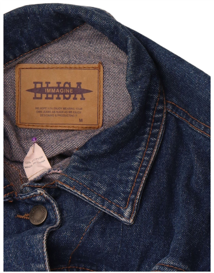 Vintage Γυναικείο Crop Τζιν Μπουφάν UK 14 Medium Blue Cotton