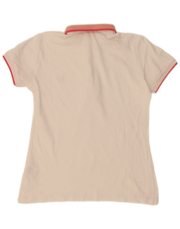 Fred Perry Γυναικείο πουκάμισο πόλο UK 14 μεγάλο λευκό βαμβακερό ριγέ