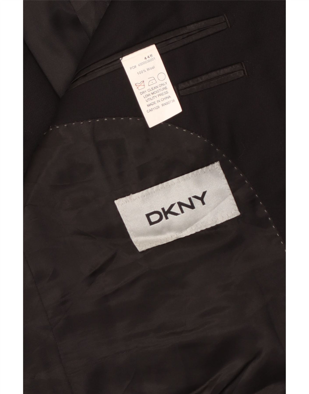 Dkny Ανδρικό σακάκι σακάκι με 2 κουμπιά UK 44 2XL Μαύρο μάλλινο