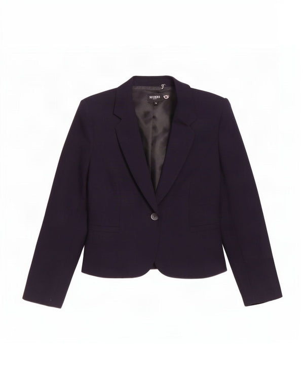 Hobbs Γυναικείο σακάκι 1 κουμπιού σακάκι UK 12 Medium Navy Blue Wool