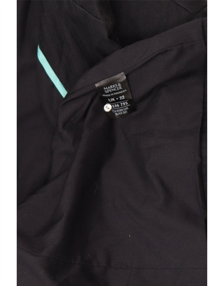 Marks & Spencer Ανδρικό μπλέιζερ με 2 κουμπιά μπουφάν UK 22 3XL μαύρο βαμβακερό