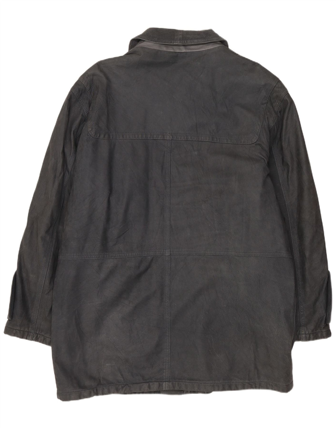 Blue Duck Ανδρικό Δερμάτινο Παλτό IT 50 Large Navy Blue
