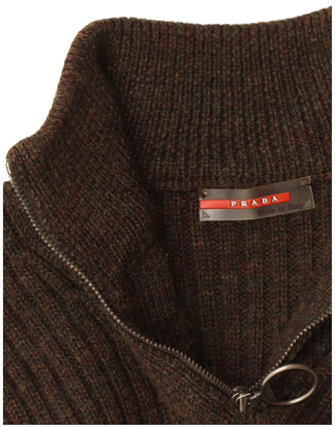 Γυναικείο πουλόβερ PRADA με φερμουάρ IT 48 XL Παρθένο μαλλί