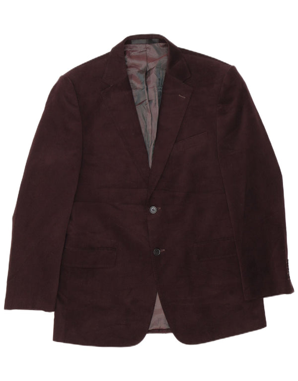 Marks & Spencer Ανδρικό μπλέιζερ με 2 κουμπιά μπουφάν UK 40 Medium Maroon Polyester