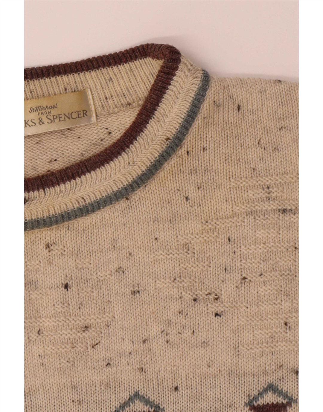 Marks & Spencer Ανδρικό πουλόβερ με λαιμόκοψη St. Michael Crew XL Beige