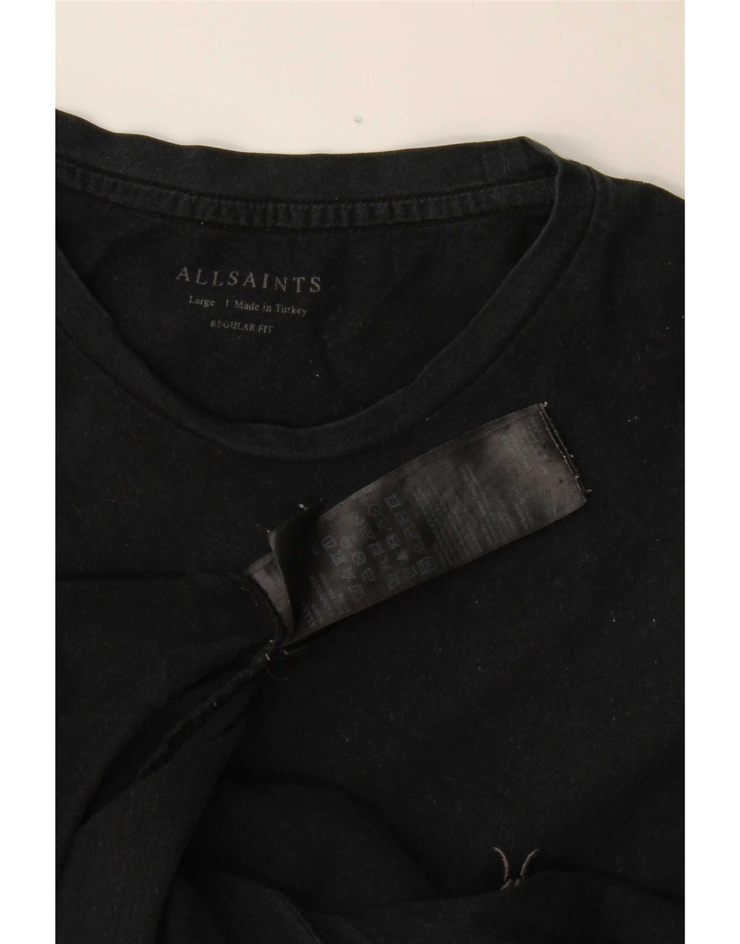 Ανδρικό μπλουζάκι All Saints Regular Fit Top μεγάλο μαύρο βαμβακερό