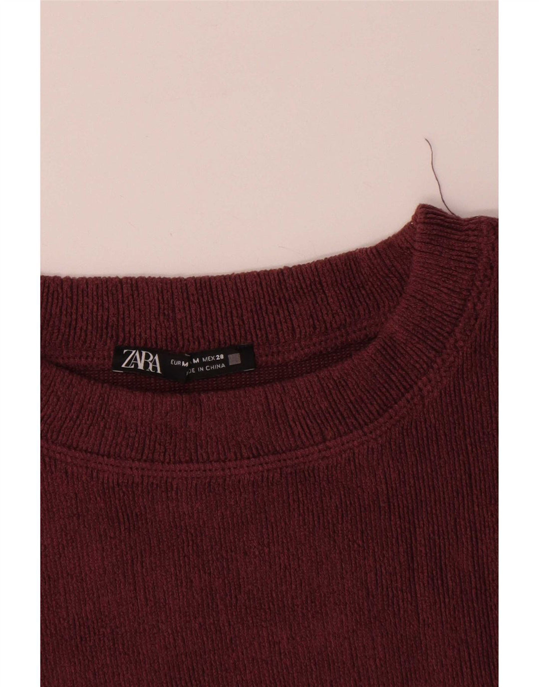 Zara Γυναικείο τοπ μακρυμάνικο UK 14 Μεσαίο μπορντό πολυεστέρας