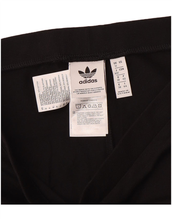 Γυναικείο κολάν Adidas UK 12 μεσαίο μαύρο βαμβακερό