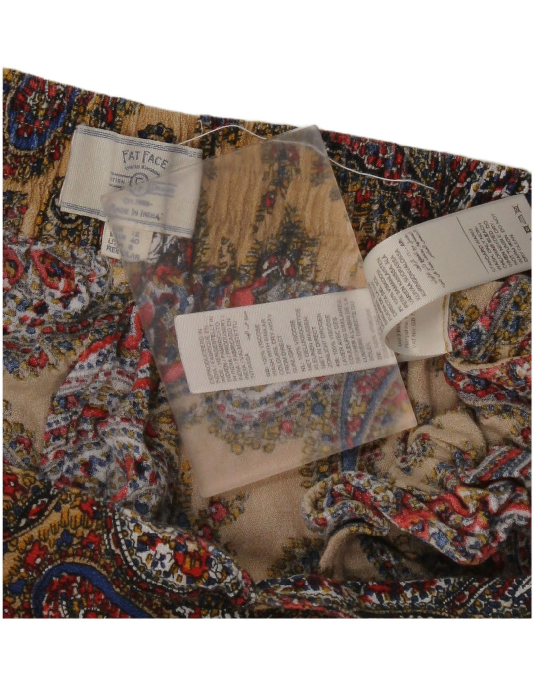 FAT FACE Γυναικείο ψηλόμεσο παντελόνι UK 12 Medium W30 L27 Πολύχρωμο