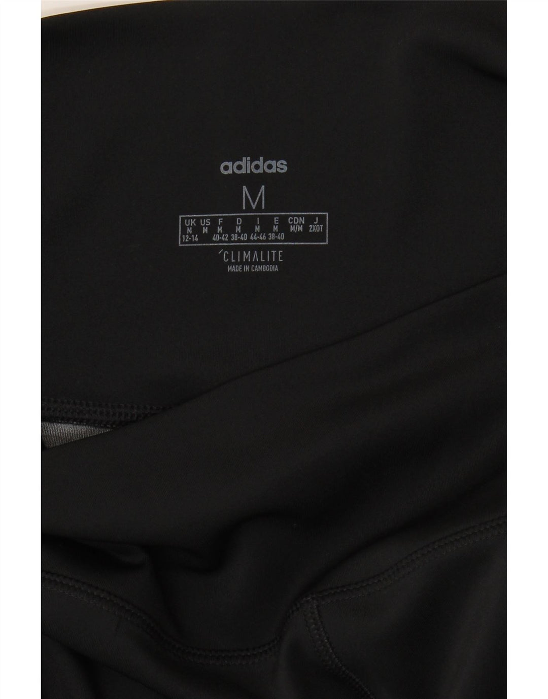 ADIDAS Womens Climalite Leggings UK 12/14 Medium  Black Colourblock Vintage Adidas and Second-Hand Adidas from Messina Hembry 