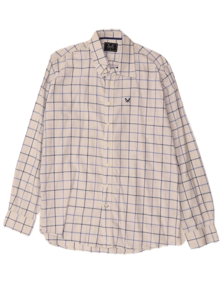 Ανδρικό πουκάμισο Crew Clothing Large White Check Cotton