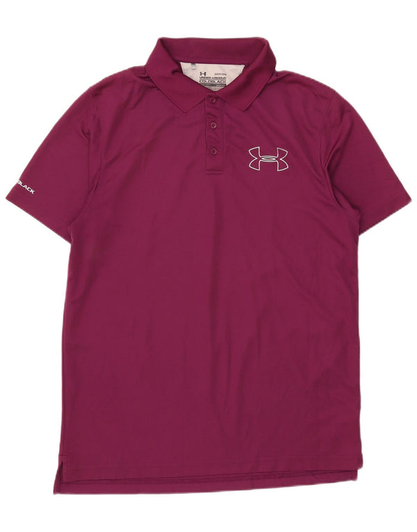 Ανδρικό μπλουζάκι Polo Heat Gear Under Armour με μεγάλο μωβ χρώμα
