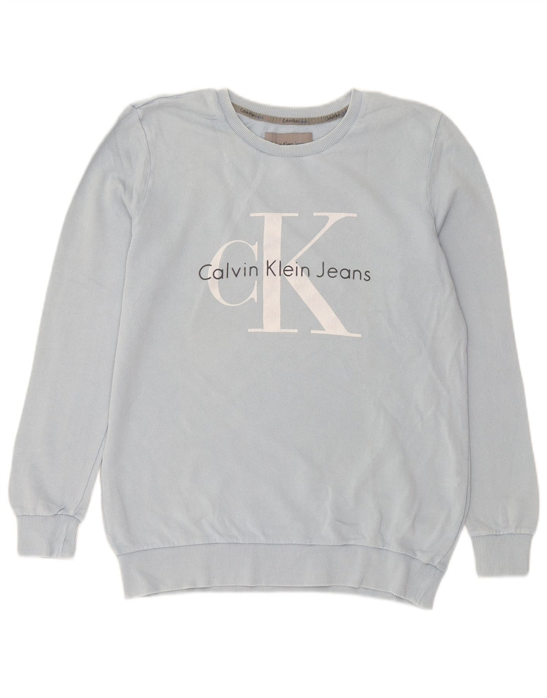 Calvin Klein Jeans Ανδρικό Γραφικό Φούτερ Jumper Μικρό Μπλε Βαμβακερό