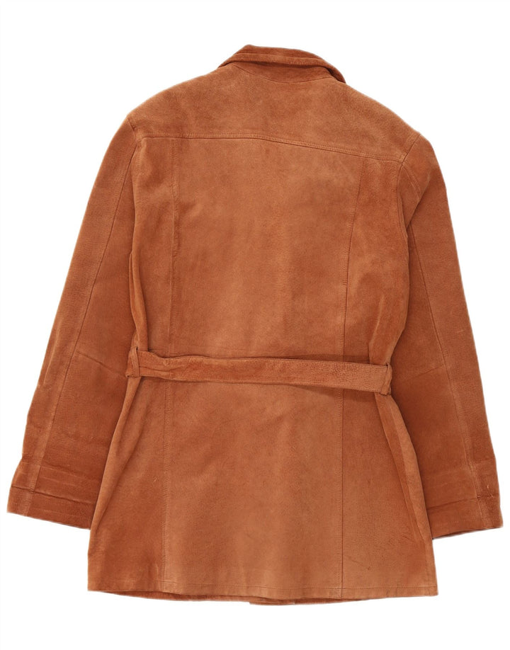 Vintage Γυναικείο Suede Jacket UK 14 Medium Brown Δερμάτινο
