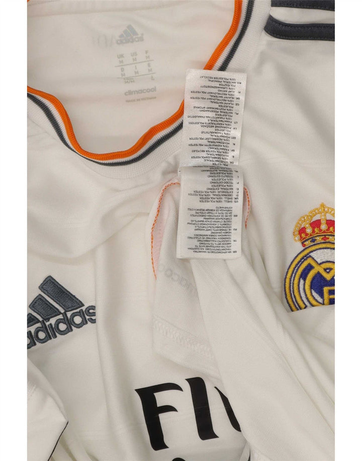 Adidas Ανδρικό γραφικό T-Shirt Real Madrid Top μεσαίο λευκό πολυεστέρας