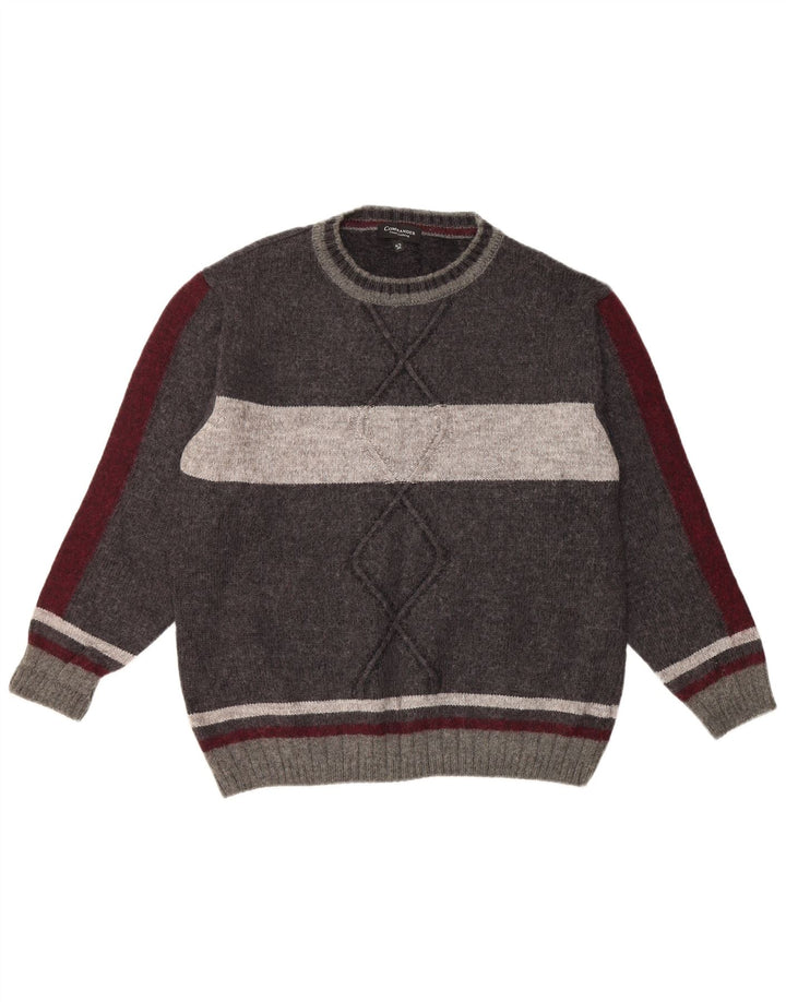 COMMANDER Ανδρικό πουλόβερ με λαιμόκοψη IT 52 Μεγάλο γκρι μαλλί