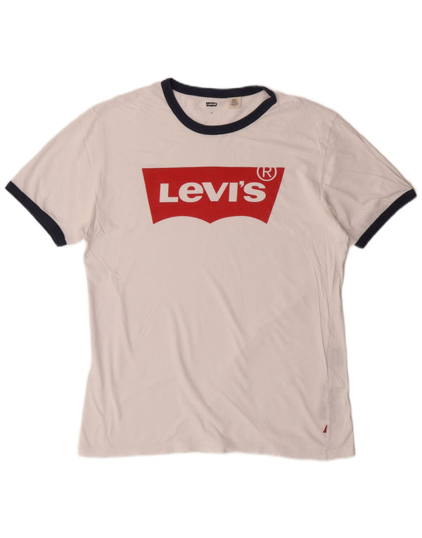 Ανδρικό γραφικό μπλουζάκι LEVI'S Top Medium White Cotton Classic