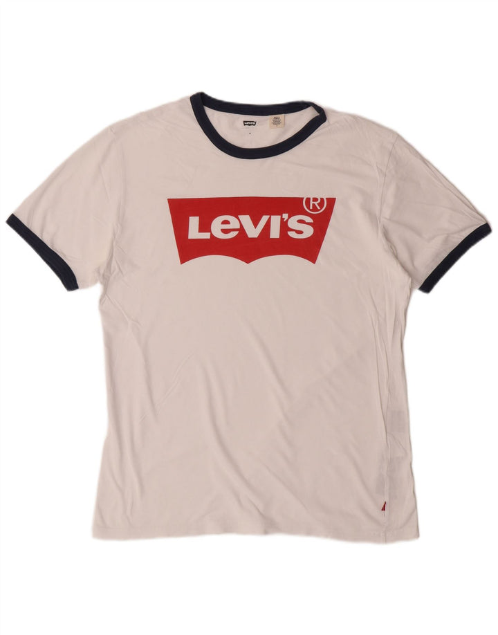 Ανδρικό γραφικό μπλουζάκι LEVI'S Top Medium White Cotton Classic
