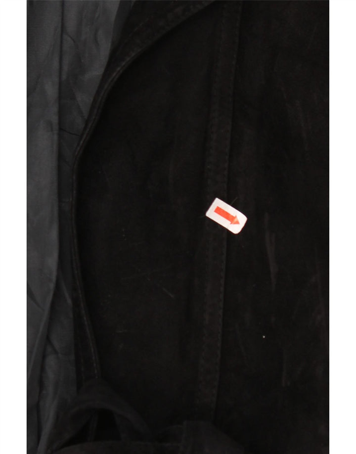 VINTAGE Γυναικείο Suede Jacket UK 14 Large Black