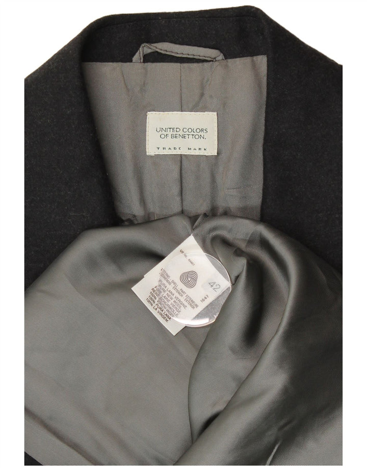 BENETTON Γυναικείο Μπουφάν Blazer με 2 Κουμπιά IT 42 Medium Black New Wool