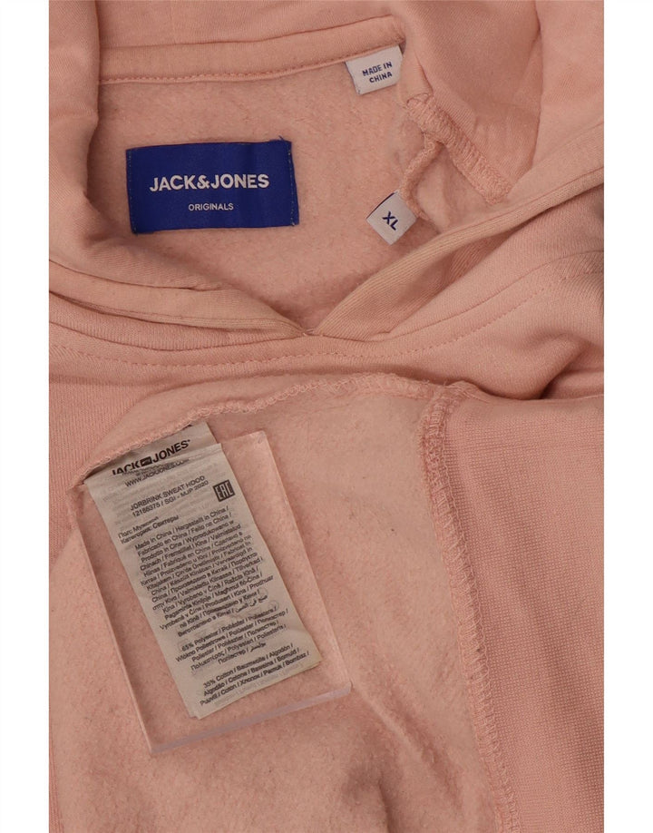 Jack & Jones Mens Hoodie Jumper XL Pink Polyester