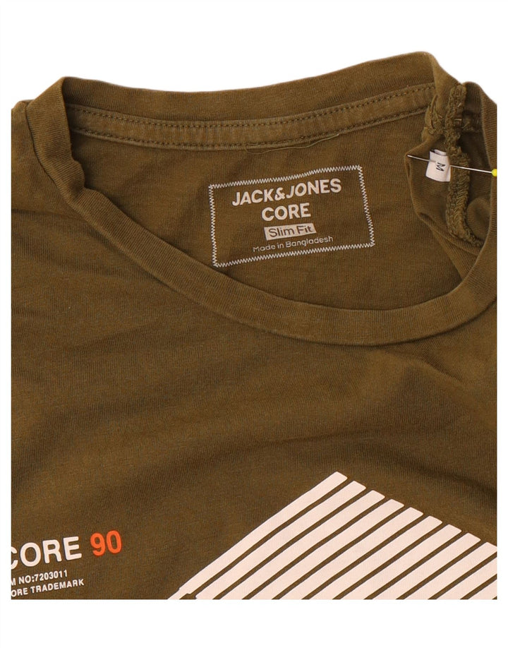 Jack & Jones Ανδρικό T-Shirt Slim Fit γραφικό Top Medium Khaki