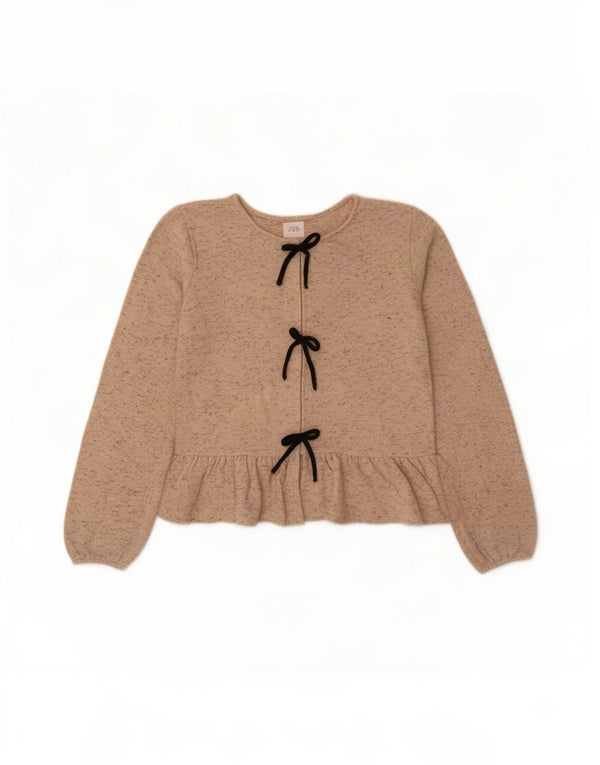 Ζακέτα Zara Girls 13-14 Years Beige Flecked Polyester