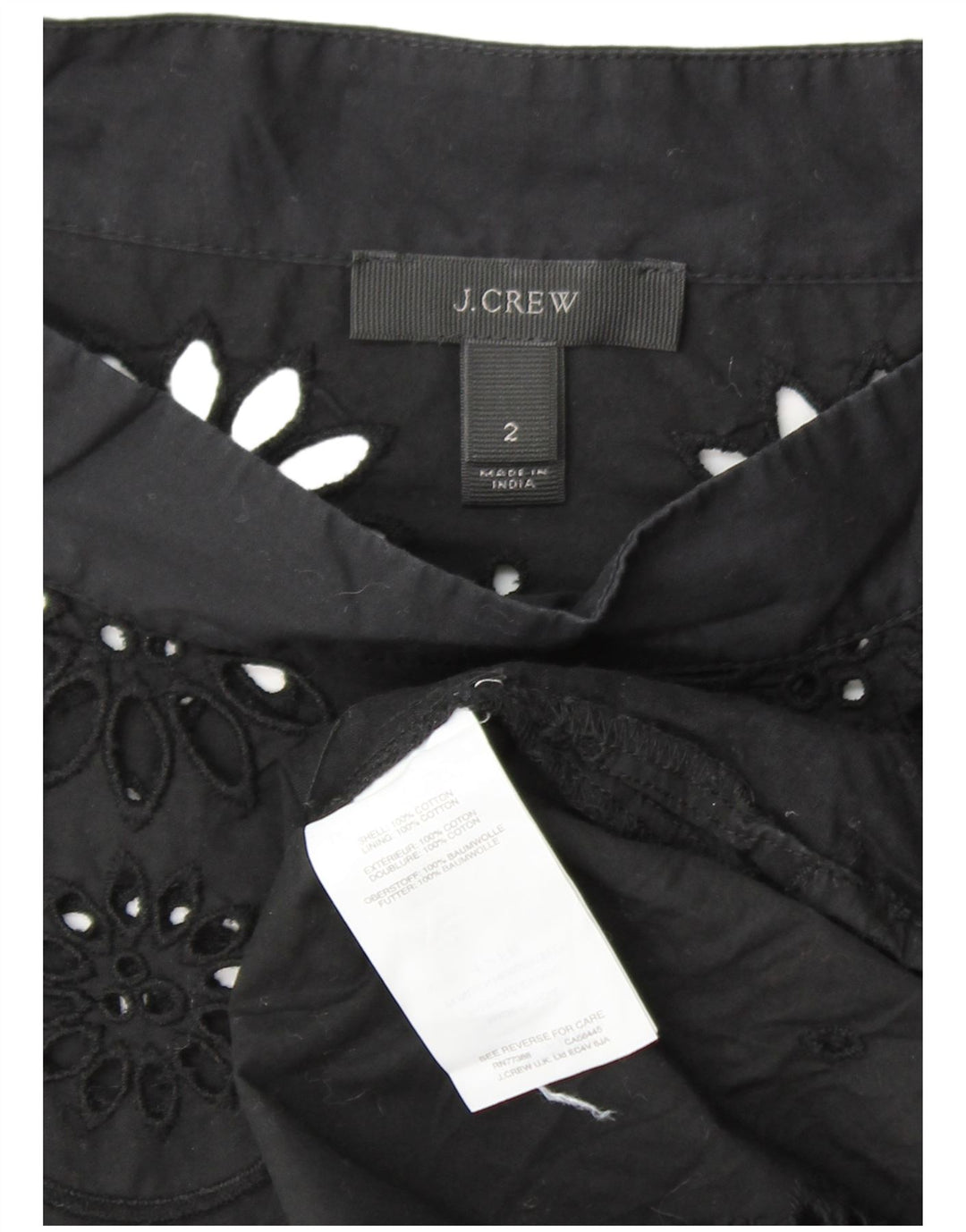 Γυναικεία μακρυμάνικη μπλούζα J. CREW Μπλούζα US 2 XS Μαύρο φλοράλ βαμβακερό