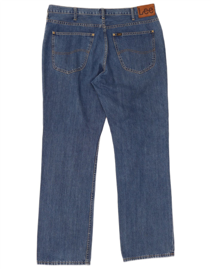 Lee Mens Brooklyn Straight Jeans W38 L32 Blue Cotton