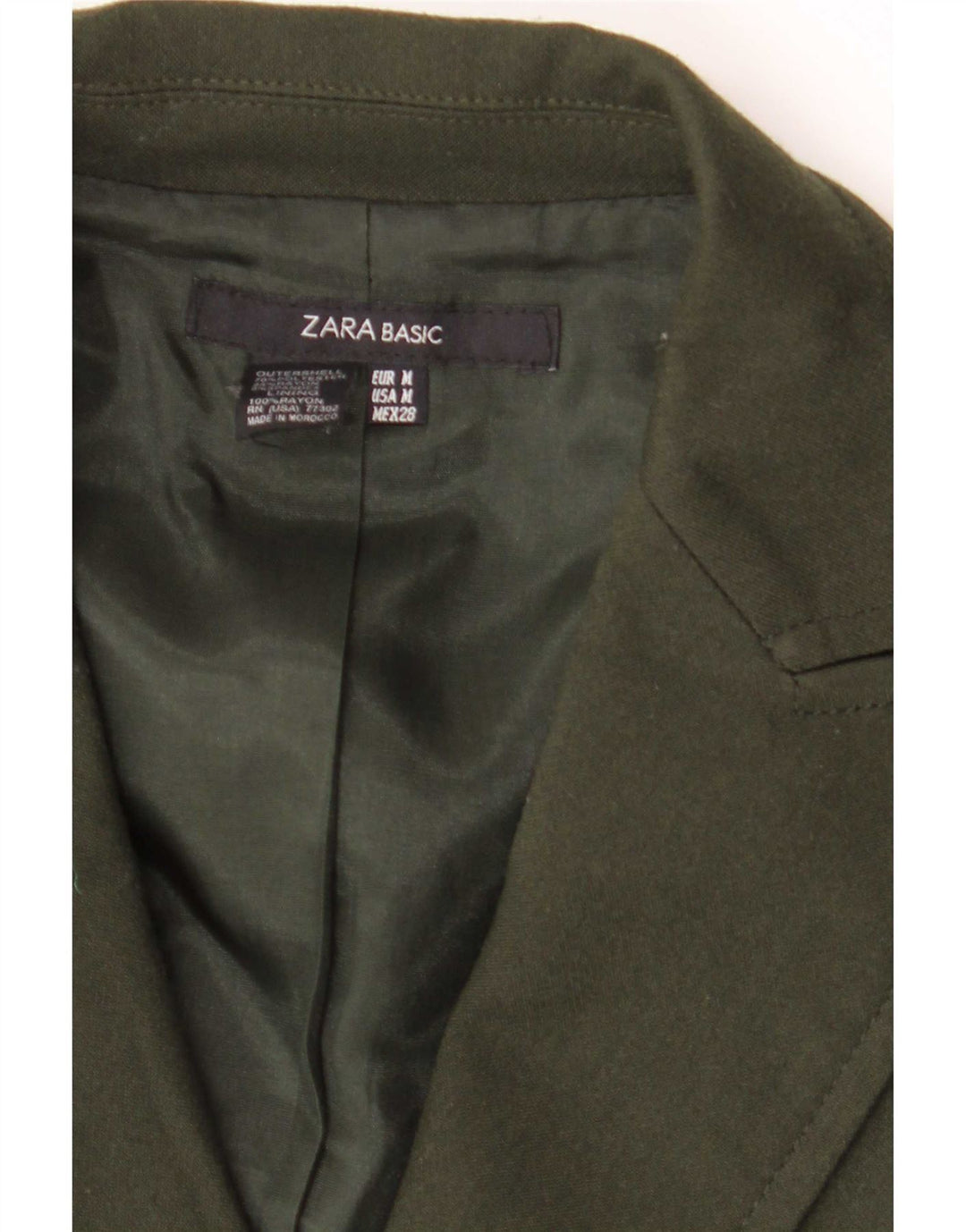 Zara Γυναικείο μπουφάν blazer UK 12 Medium Khaki Polyester