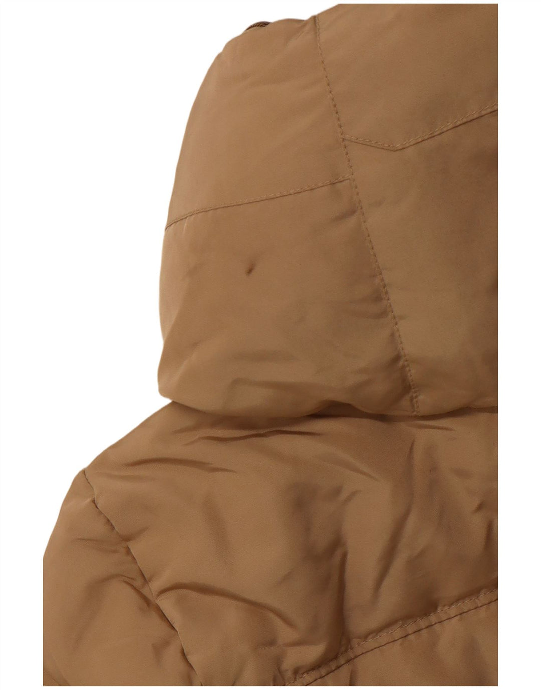 Zara Γυναικείο παλτό με κουκούλα UK 12 Medium Beige Polyester