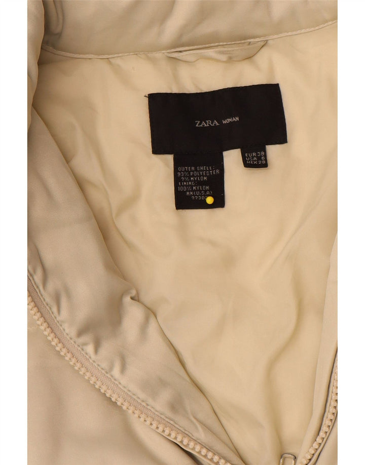 Zara Γυναικείο μπουφάν με κουκούλα EU 38 Small Beige Polyester