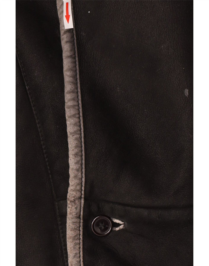 Vintage Ανδρικό Shearling Jacket IT 50 Large Black Shearling