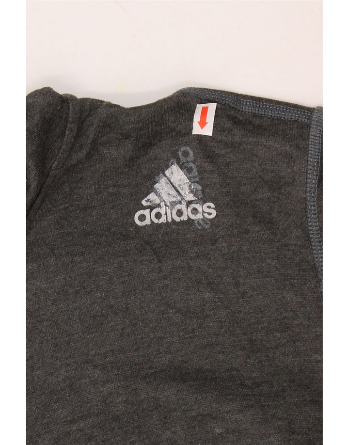 ADIDAS Mens Zip Hoodie Sweater Small Grey Colourblock Polyester Vintage Adidas and Second-Hand Adidas from Messina Hembry 