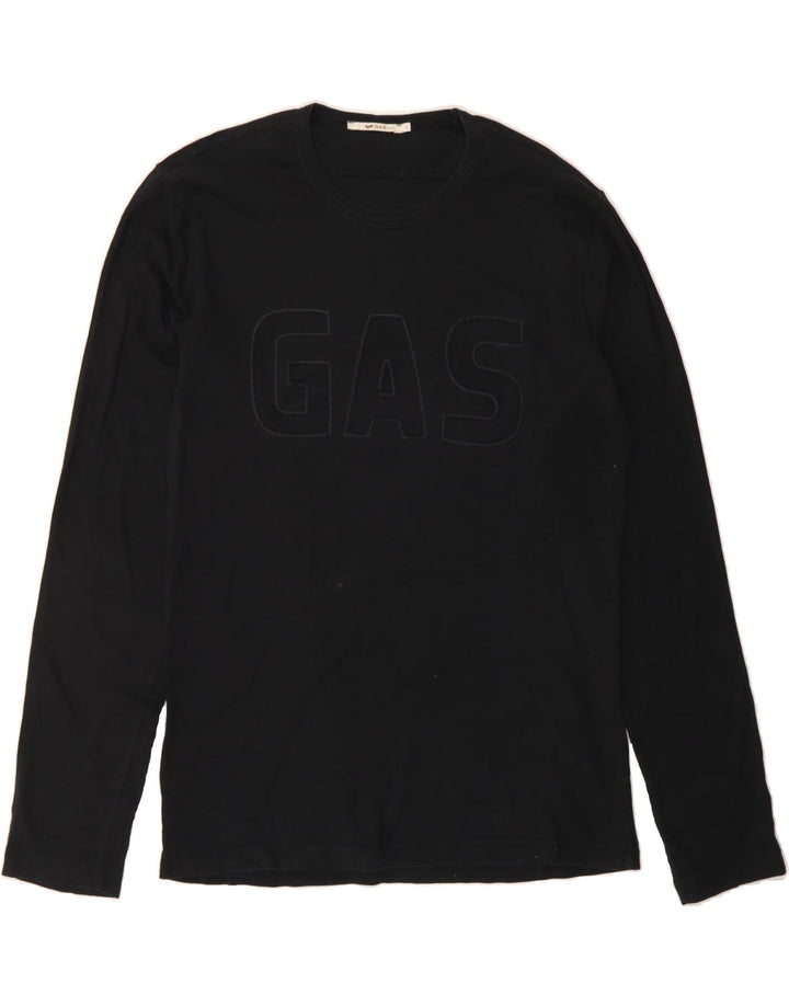 GAS Mens Graphic Top Long Sleeve XL Black Cotton Vintage Gas and Second-Hand Gas from Messina Hembry 