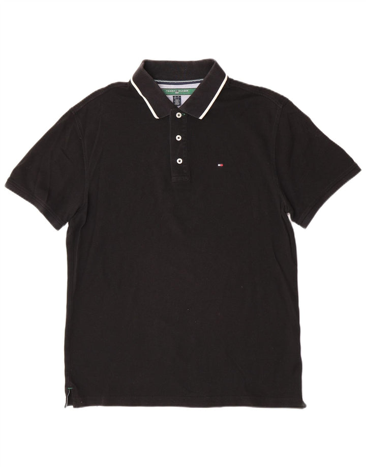 Tommy Hilfiger Ανδρικό Πόλο Μπλουζάκι Μεσαίο Μαύρο Βαμβακερό Classic