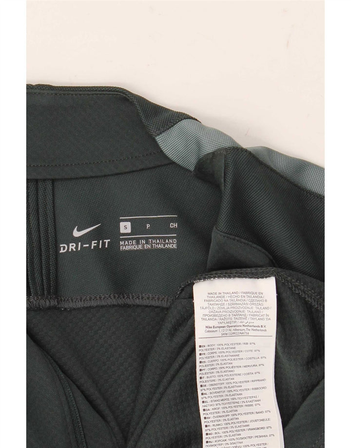 Ανδρικό μπλουζάκι Nike με φερμουάρ, μακρυμάνικο, μικρό πράσινο πολυεστέρα