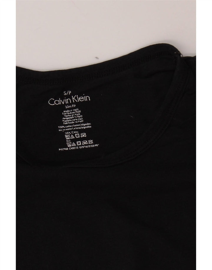 CALVIN KLEIN Ανδρικό T-Shirt Slim Fit Top Μικρό μαύρο βαμβακερό